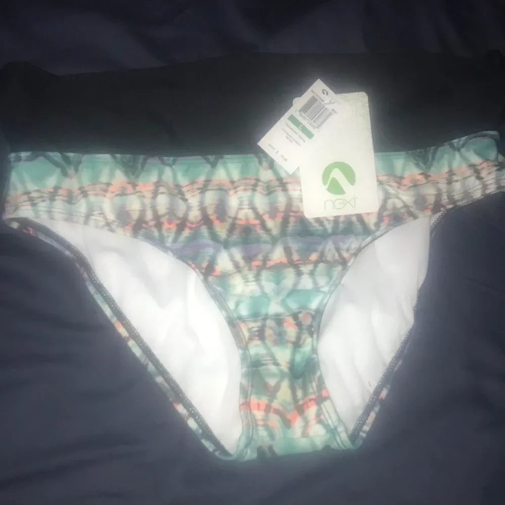 Next L Tadasana Tribal Mint banded bikini bottoms